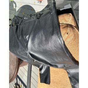 H&M divided: vegan leather pants black US W Size 10 Five pocket jean design